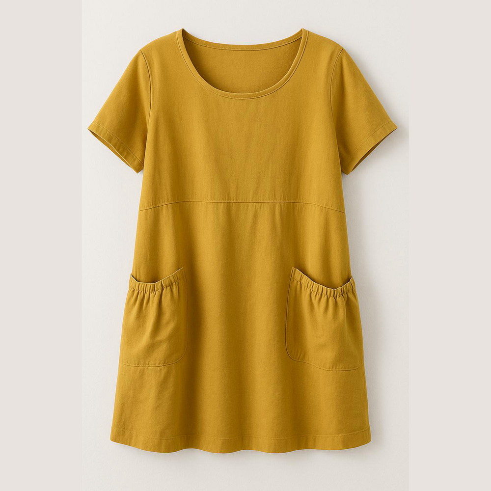 100 percent Cotten XXL (14 ) mustard gold tunic/ dress. New never worn no tags.